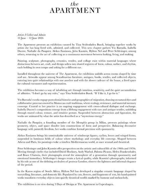 The Apartment 3daysofdesign Press Release